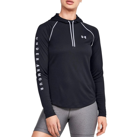 NWT - UNDER ARMOUR Women's Velocity Hoodie Training Heatgear Black - Size Small - Picture 1 of 15